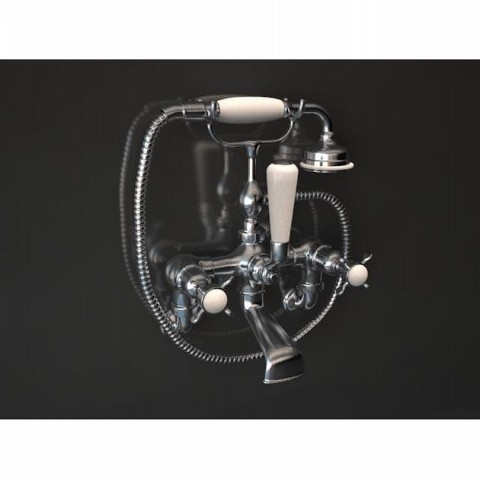 Bath filler wall unions with crossheads & handshower