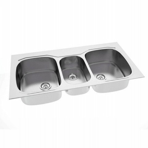 893-1 Triple Basin Topmount Sink