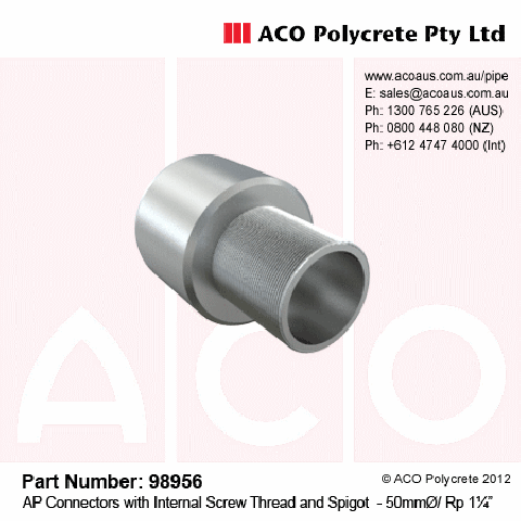 AP Connectors with Internal Screw Thread and Spigot