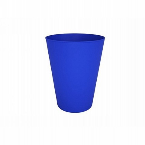 Blue plastic juice glass