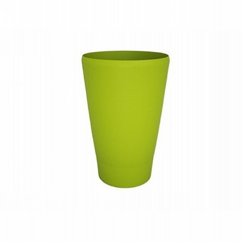 Green plastic juice glass