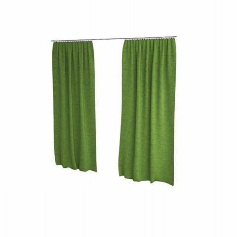 Green & White Curtain