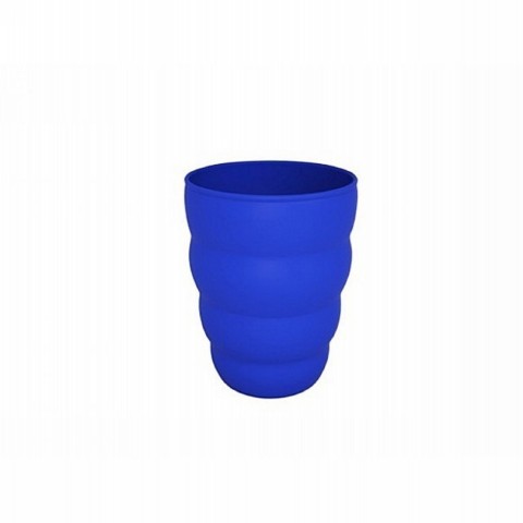 Blue plastic iced tea glass