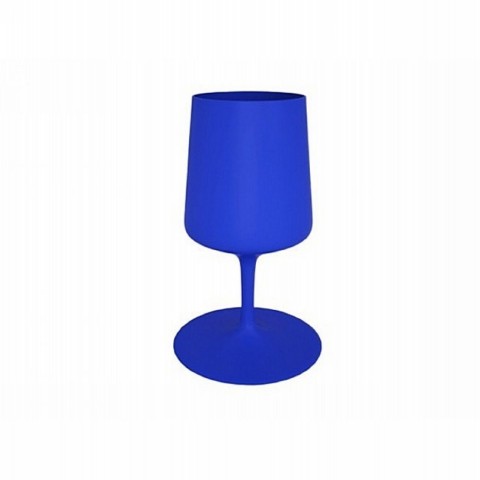 Blue plastic wine glass
